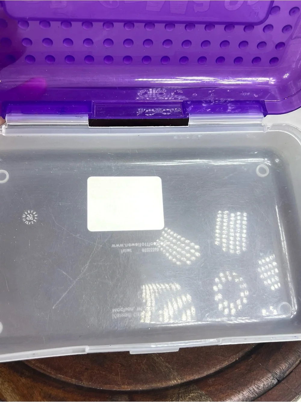 Vintage Spacemaker Pencil Box w Hatch Latching Lid Newell Office Products Purple